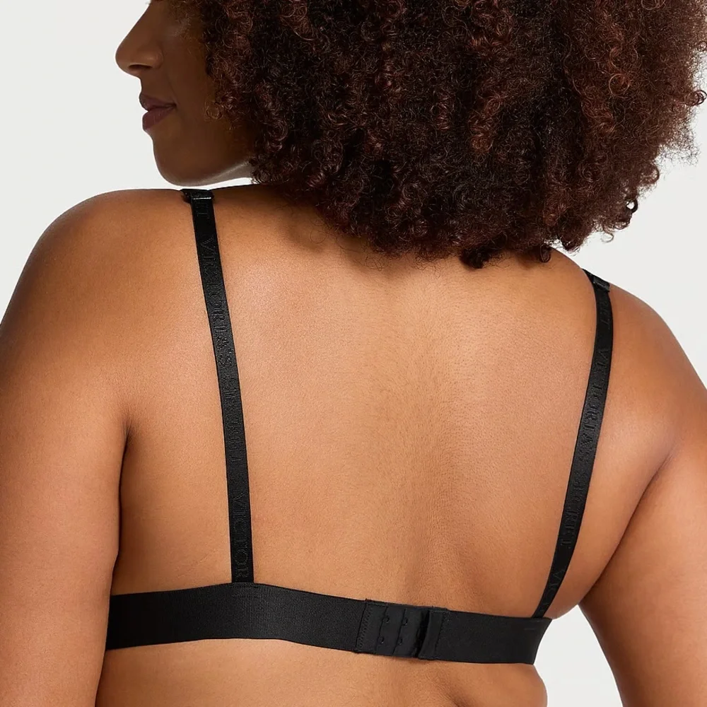 NEW Victoria’s Secret T-SHIRT Shine Cotton Wireless Plunge Bralette Black